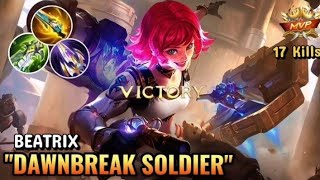 Beatrix Gameplay | Rank | Gold Laner | Dawnbreak Soldier (Basic Skin) | MVP #mlbb #moonton #beatrix 