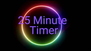 25 Minute Silent Timer – Neon Glowing Circle Countdown (No Sound + End Alarm)
