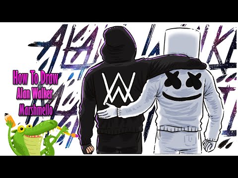 How To Draw Alan Walker Marshmello Myhobbyclass Com Learn Drawing Painting And Have Fun With Art And Craft