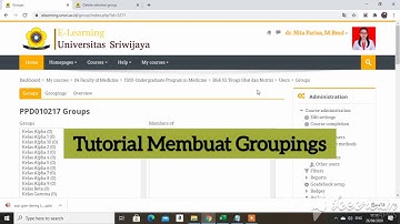 Tutorial Membuat Groupings atau Kelompok di e-Learning Unsri untuk "Dosen"