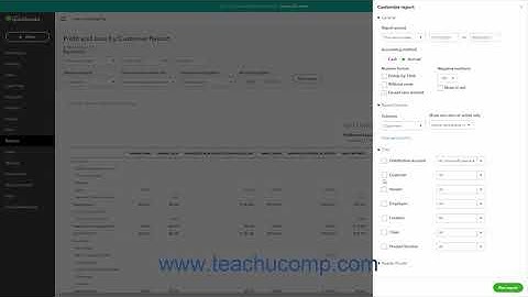 QuickBooks Online Tutorial Customizing Filter Report Settings Intuit Training