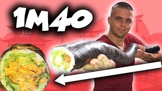 JE MANGE UN SUSHI BURRITO XXL de 1M40 DE LONG !!