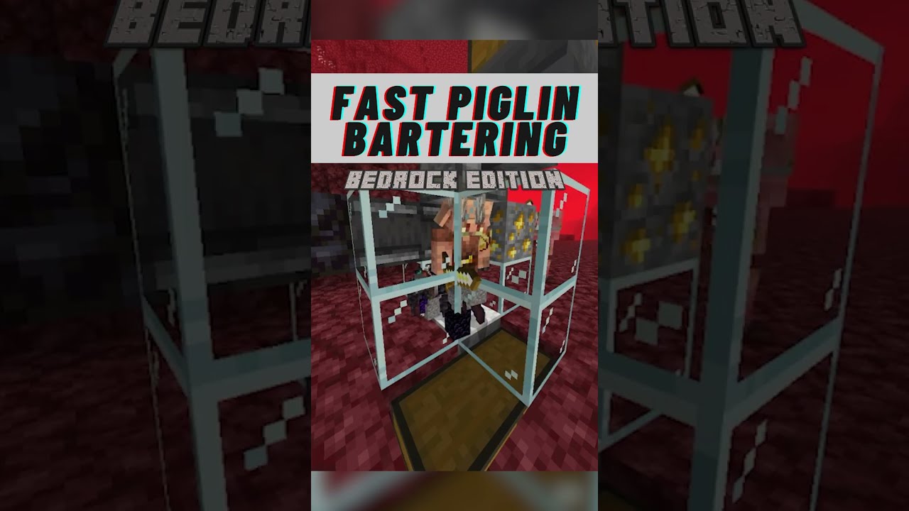 Fastest Piglin Bartering Farm Minecraft Tutorial [Bedrock 1.19] 