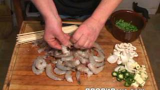 It's a holiday around here when you're serving up these grilled surf
and turf skewers at the pit. but to keep those shrimp tender cuts of
beef steak mois...