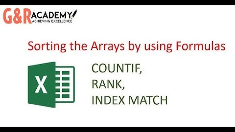How to Sort the arrays by using formulas in Excel