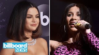 Selena gomez hands her instagram to stacey abrams, cardi b tries out
twitter audio | billboard news