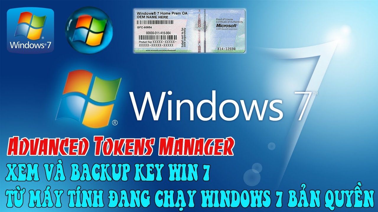 ใส่ key windows 7  New  Hướng dẫn xuất Key Win 7 từ máy tính đang chạy Windows 7 bản quyền bằng Advanced Tokens Manager