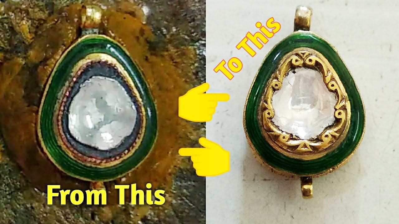 how to do Kundan design work !! Kundan jadau work !! Kundan locket !! कुंदन जड़ाई का काम !! जडाऊ वर्क
