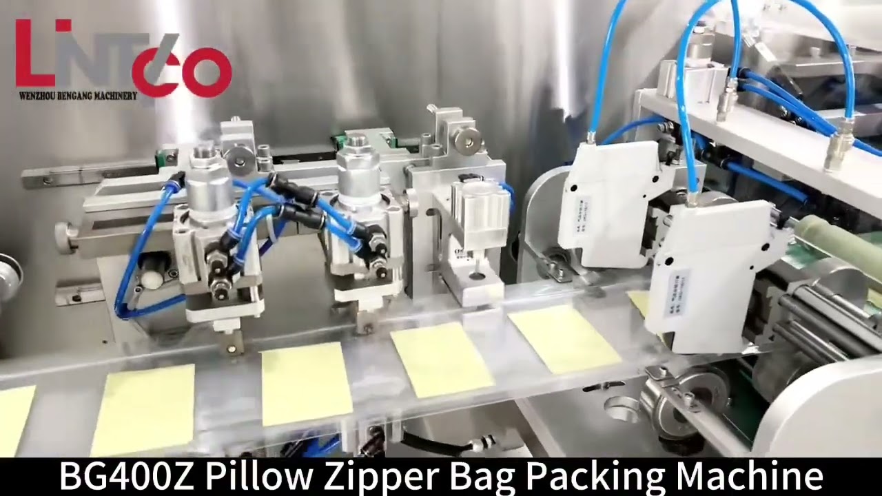 Pillow Zipper Bag Packing Machine for sheet/patch/plaster/cushions BG400Z dual bag types forming