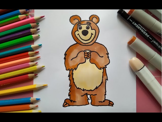 Маша и медведь рисунок. Как нарисовать Машу из м/ф 