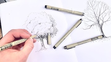 Drawing Realistic Trees with Ink Pens