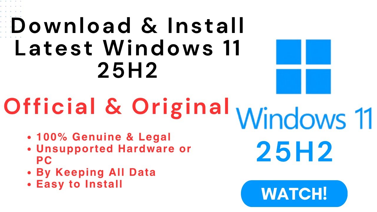 How to Install Windows 11 25H2 on Any Unsupported PC | Full Step-by ...