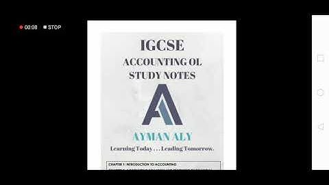 1- IGCSE ACCOUNTING O.Level by Ayman Aly - Chapter 1: Introduction to Accounting.