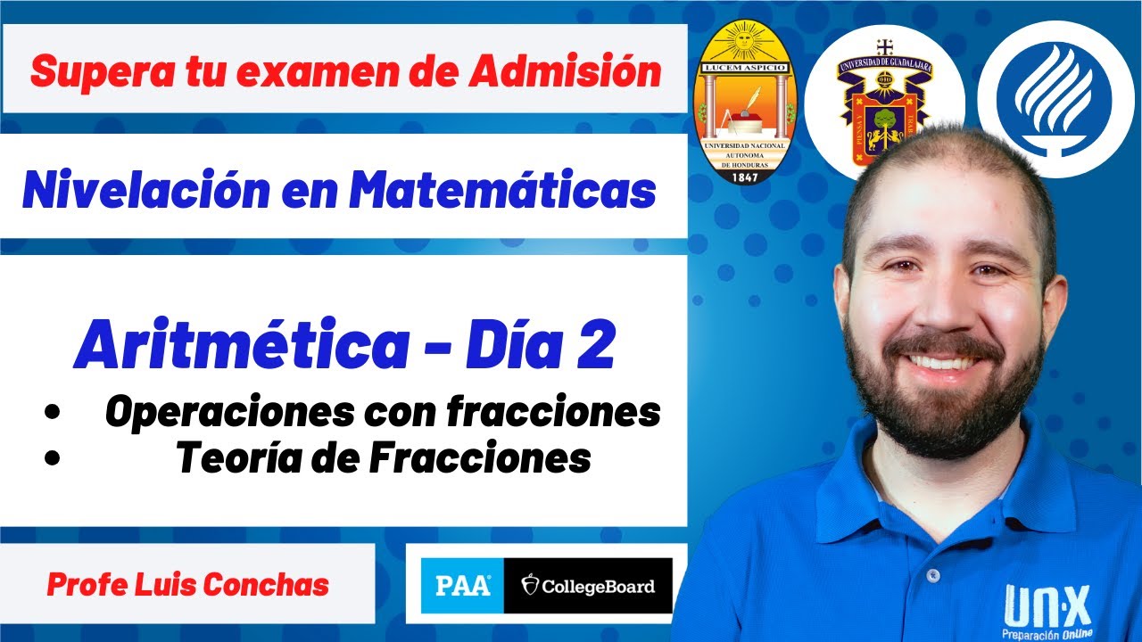 Día 2: Teoría y operaciones con fracciones -- Nivelación Matemáticas – Examen PAA