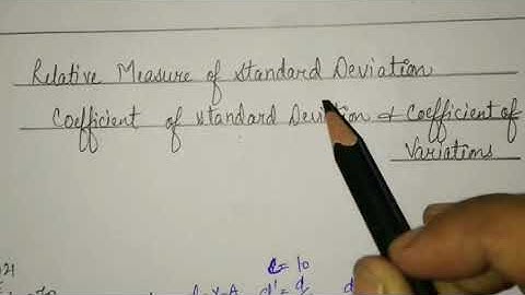 #6 Coefficient of Standard Deviation Coefficient of Variation class 11 Statistics in hindi