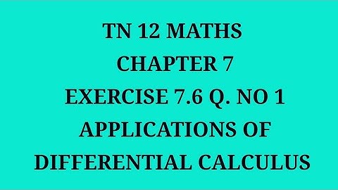 TN 12th maths chapter 7 exercise 7.6 question number 1