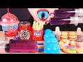 ASMR GUMMY FAST FOOD, SYRINGE CANDY, LOLLIPOP, PLANET EARTH GUMMIES EATING SOUNDS 패스트푸드 젤리 먹방 グミ 咀嚼音