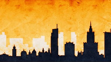 Warsaw Cityscape paper texture animation - Free motion graphics // 50fps