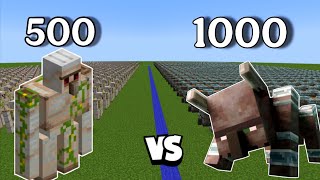 1000 Ravager Vs 500 Iron Golems In minecraft Battle