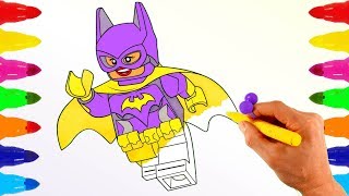 THE LEGO Batgirl Coloring Pages Learn colors for Kids Toddlers Children with Colored Markers