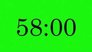 58 Minute Countdown Green Screen (4K 60FPS)