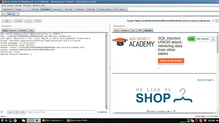 SQL injection UNION attack, retrieving data from other tables