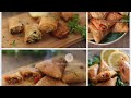 Compilation de briouates ou bricks salées  avec plusieurs garnitures