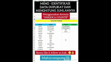 Trik Cepat Excel Identifikasi Data Duplikat dan Menghitung Jumlah nya #video #viral #youtubeshorts