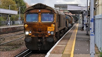 (HD) GBRf class 66722 & 66741 TnT throttle up through Canterbury with 3W74 RHTT! 19/11/20