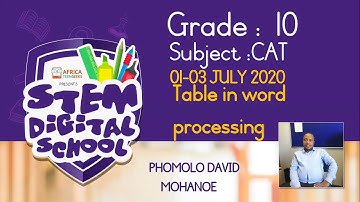 Grade 10 - CAT | 03 July 2020 | Processing