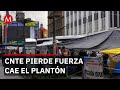 Maestros prometieron refuerzos masivos pero el plantón se desmorona sin llegar ni un autobús