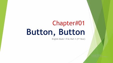 Chapter#01 Button, Button | Important short Questions | English book 1 | F.Sc part 1 (1st Year)