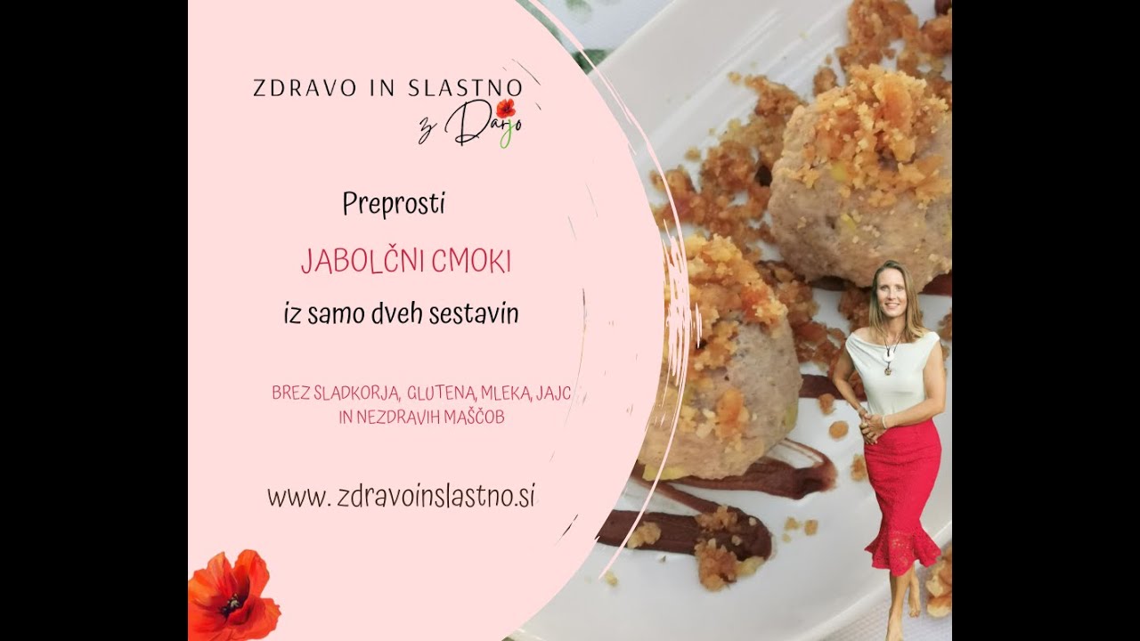 Preprosti jabolčni cmoki iz samo dveh sestavin - brez sladkorja, glutena, mleka, jajc, nezdravih maš