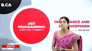 DAY 18 | .NET PROGRAMMING | VI SEM | B.C.A | INHRITANCE AND POLYMORPHISM | L4