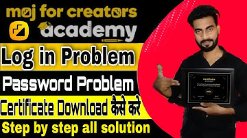 Moj for creator academy log in problem | mfc creator academy form complete kaise kare or certificate