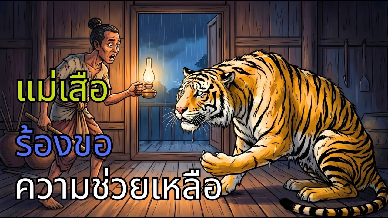 เสียงคำรามกลางดึก แม่เสือวิงวอนสองตายายช่วยตามหาลูกที่ถูกจับไป|  นิทานพื้นบ้าน, ตำนาน, เรื่องเล่าI