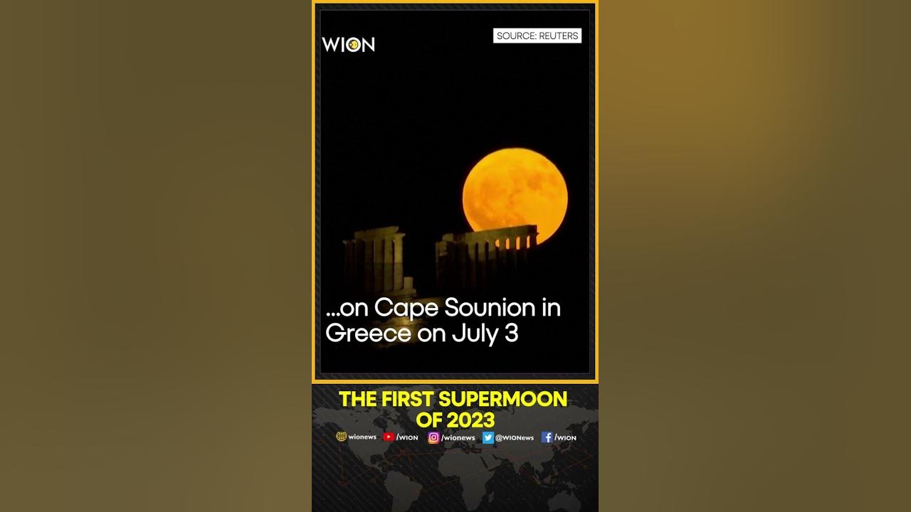 Supermoon rises over ancient Greek temple | WION Shorts