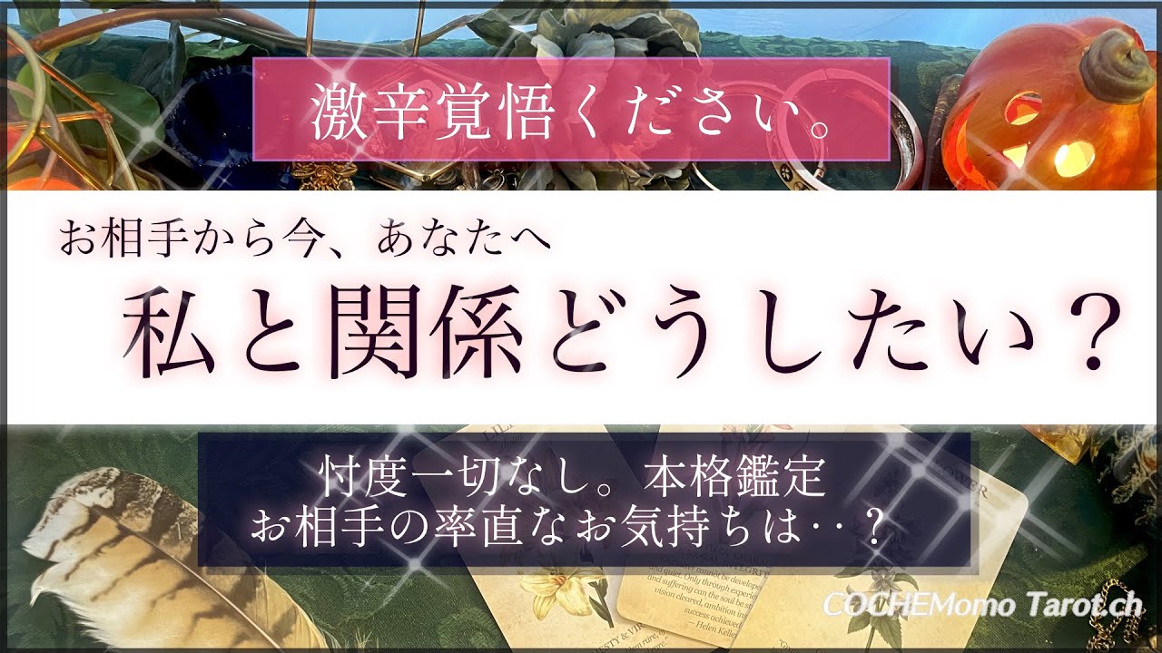 【超激辛🎃覚悟】お相手はどうしたい？❤️あなたとお相手♠️忖度一切なし🤔正直な想いは？🕊【シビア本格鑑定】‥結果ハッキリ伝えます【徹底リーディング】個人鑑定レベルで、気持ち
