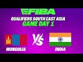 GAME 1 : INDIA VS MONGOLIA- QUALIFIERS SOUTH EAST ASIA - GAME DAY 1 🌍 eFIBA S2 🏀