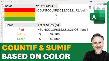 COUNTIF & SUMIF BASED ON COLOR - COUNTCOLOR & SUMCOLOR Functions