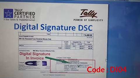DI04:Digital Signature Invoice | DSC Sign | Automatic Digital Signature Module on Tally.ERP9 Invoice