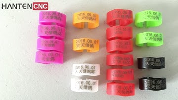 Laser marking machine with rotary device for bird pigeon ring marking