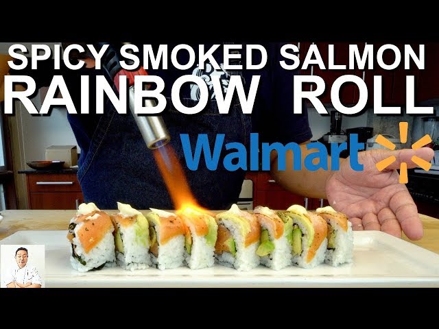 Level 2 Walmart Sushi Challenge | Spicy Smoked Salmon Rainbow Roll