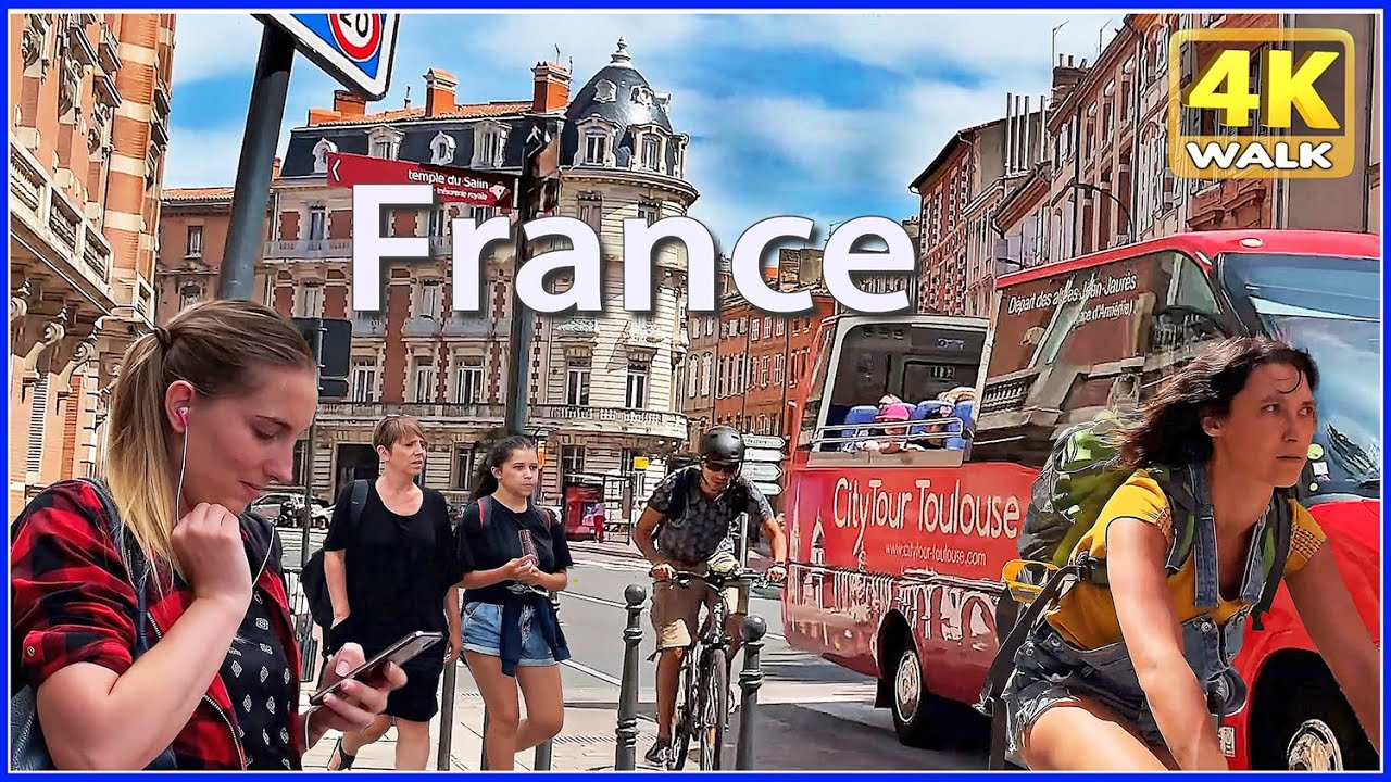 【4K】WALK Toulouse FRANCE vlog Notre Dame de la Dalbade YouTube