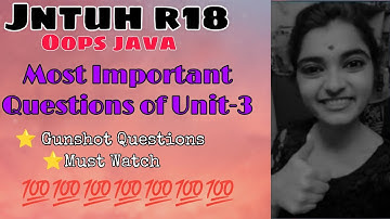 jntuh r18 oops Java programming unit3 gunshot 😱 very important 😍💯👍