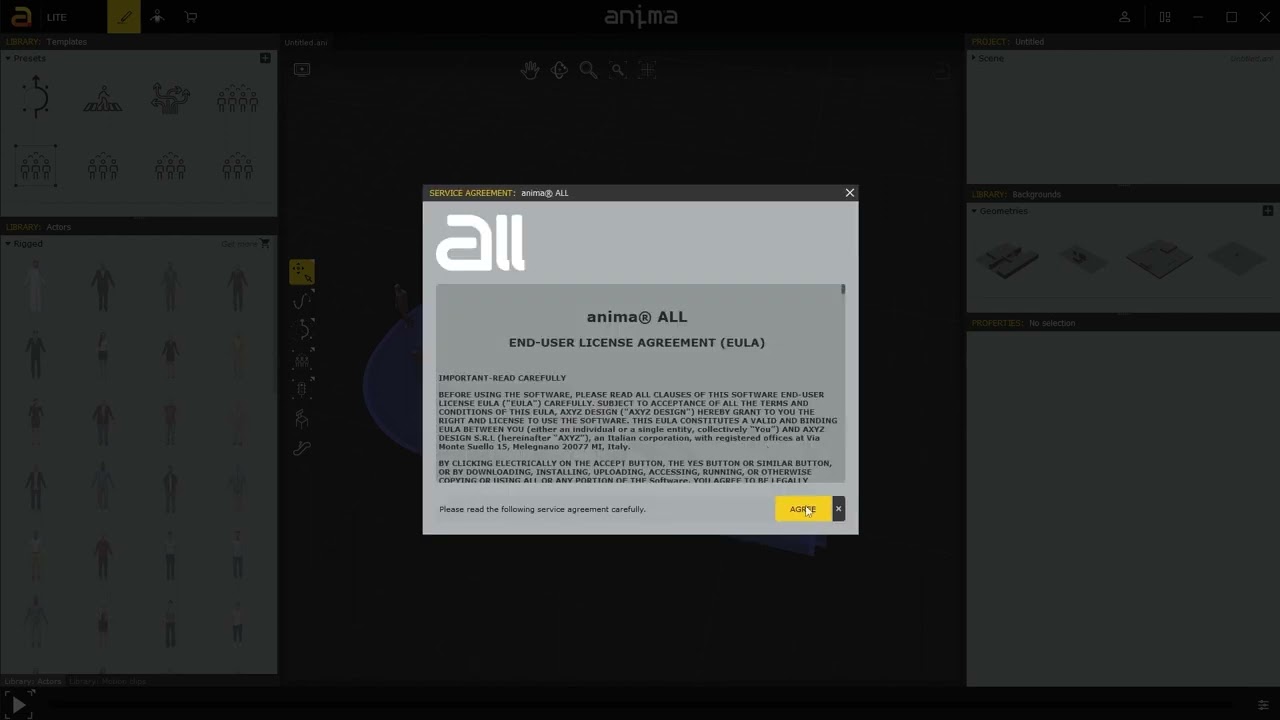 Signing in my Anima application and registering my device