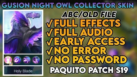 (ABC FILE) Gusion Night Owl Collector Skin Full Effects + Audio No Password | MLBB | Rymor Official