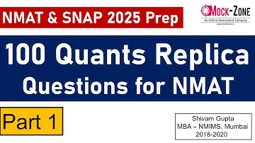 NMAT 2025 Exam: Top 100 Quants NMAT Replica Series || Part -1 || Shivam Gupta || Mock Zone