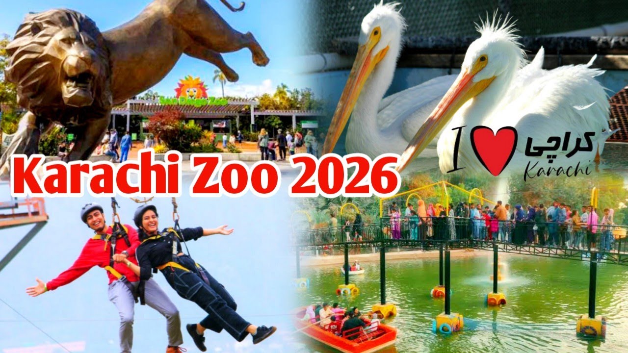Karachi Zoo 2026 | NEW Animal Adventure, Zipline, Fly Cycling, Fish Feeding Bridge, Karachi Zoo Park