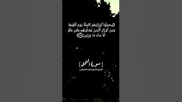 سورة النحل الآية ٢٣ الى ٢٥ بصوت الشيخ ماهر المعيقلي
